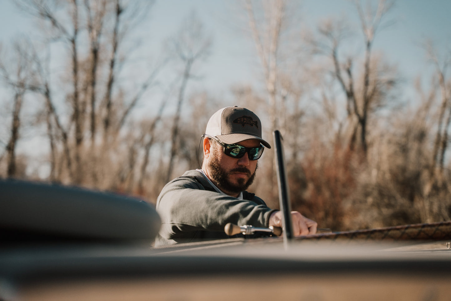 Bass Leather Patch Trucker