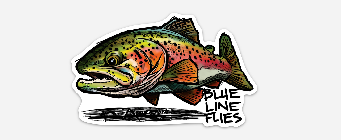 Trout Art Sticker